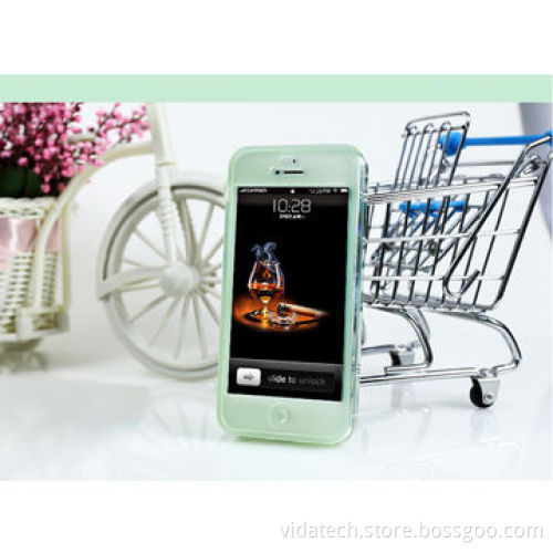 Ultra-clear wallet flip TPU silicone gel case cover for iPhone 5/5s, manufacturer